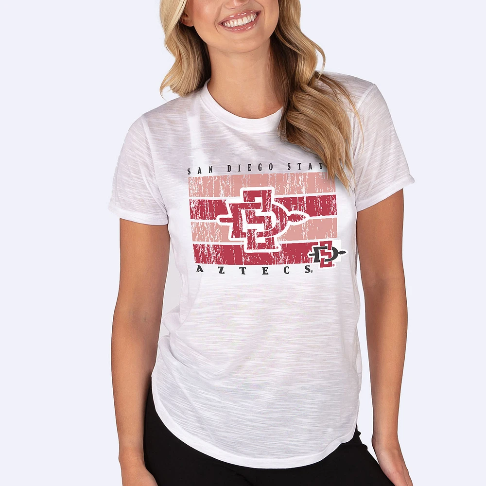 Women's Concepts Sport White San Diego State Aztecs Infuse Lightweight Slub Knit Top