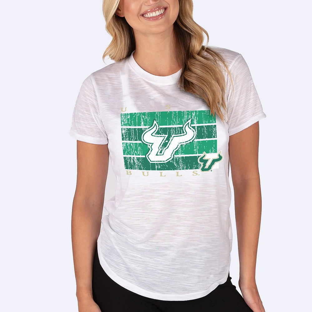 Women's Concepts Sport White South Florida Bulls Infuse Lightweight Slub Knit Top