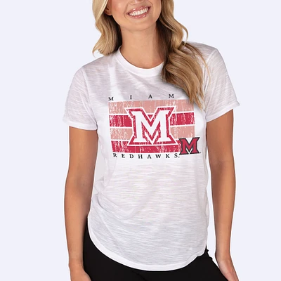 Women's Concepts Sport White Miami University RedHawks Infuse Lightweight Slub Knit Top