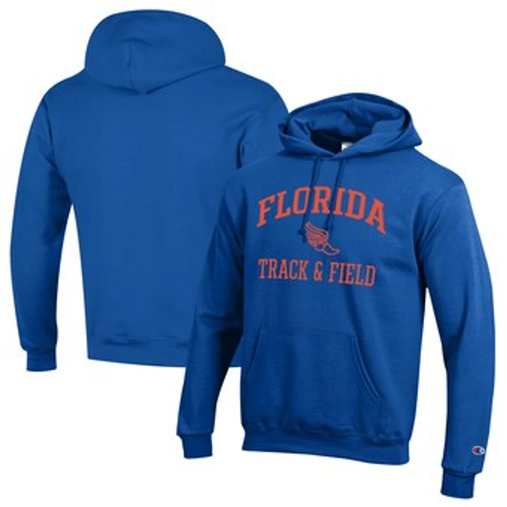 Men's Champion Royal Florida Gators Icon Track & Field Powerblend Pullover Hoodie