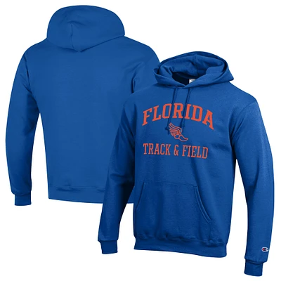 Men's Champion Royal Florida Gators Icon Track & Field Powerblend Pullover Hoodie