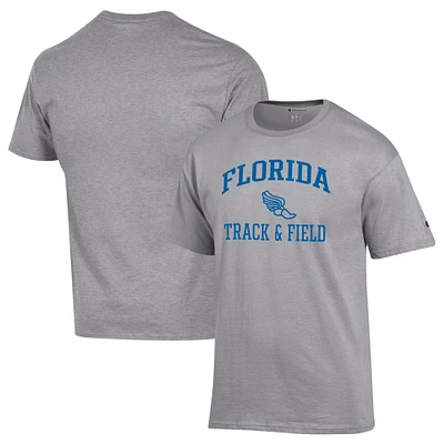 Men's Champion Gray Florida Gators Icon Track & Field T-Shirt