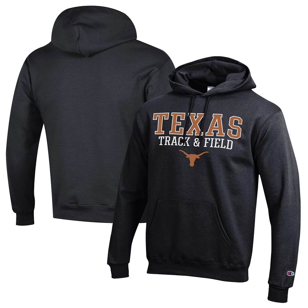 Men's Champion Texas Longhorns Stacked Track & Field Powerblend Pullover Hoodie
