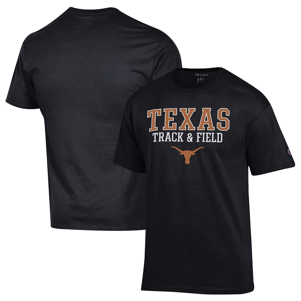 Men's Champion Texas Longhorns Track & Field Stack Logo T-Shirt