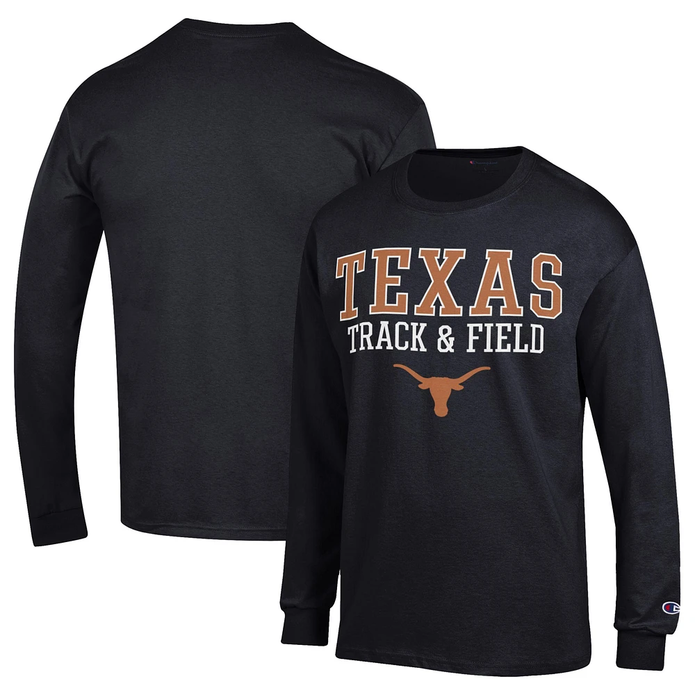 Men's Champion Texas Longhorns Track & Field Stacked Logo Long Sleeve T-Shirt