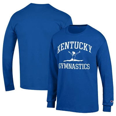 Men's Champion Royal Kentucky Wildcats Icon Gymnastics Long Sleeve T-Shirt