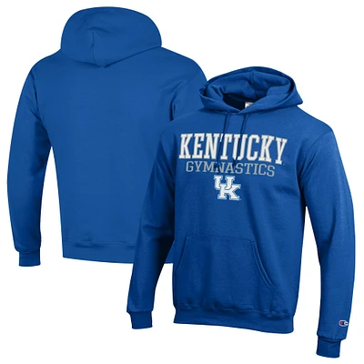 Men's Champion Royal Kentucky Wildcats Stacked Gymnastics Powerblend Pullover Hoodie