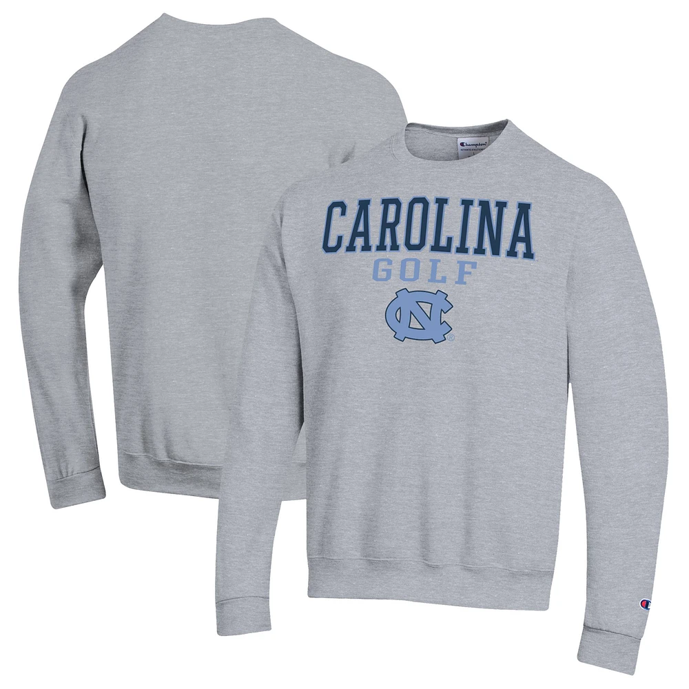 Men's Champion Gray North Carolina Tar Heels Powerblend Crewneck Sweatshirt