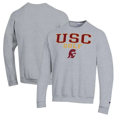 Men's Champion Gray USC Trojans Powerblend Crewneck Sweatshirt