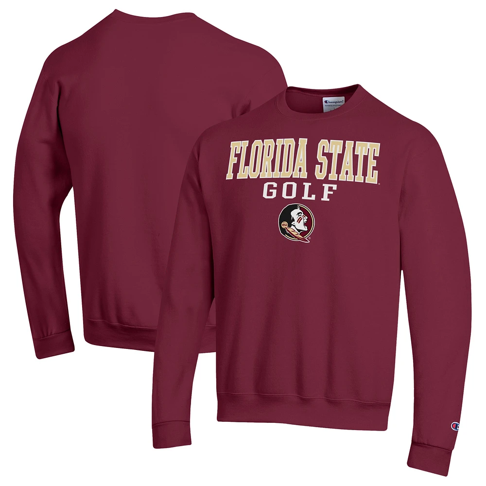 Men's Champion Garnet Florida State Seminoles Powerblend Crewneck Sweatshirt