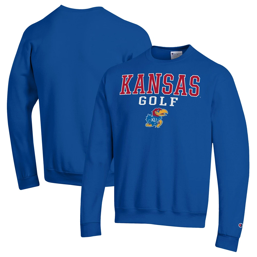 Men's Champion Royal Kansas Jayhawks Powerblend Crewneck Sweatshirt