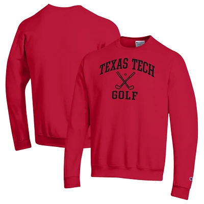 Men's Champion Red Texas Tech Raiders Powerblend Crewneck Sweatshirt