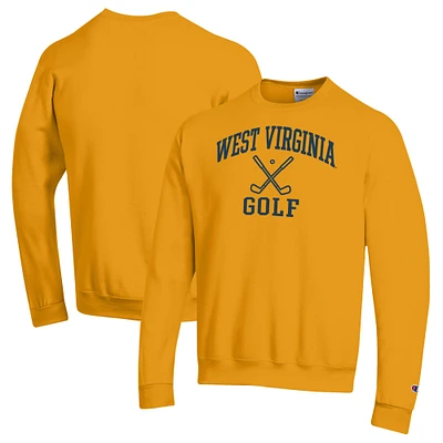 Men's Champion Gold West Virginia Mountaineers Powerblend Crewneck Sweatshirt
