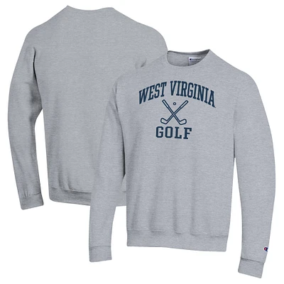 Men's Champion Gray West Virginia Mountaineers Powerblend Crewneck Sweatshirt