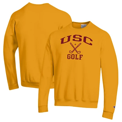 Men's Champion Gold USC Trojans Powerblend Crewneck Sweatshirt