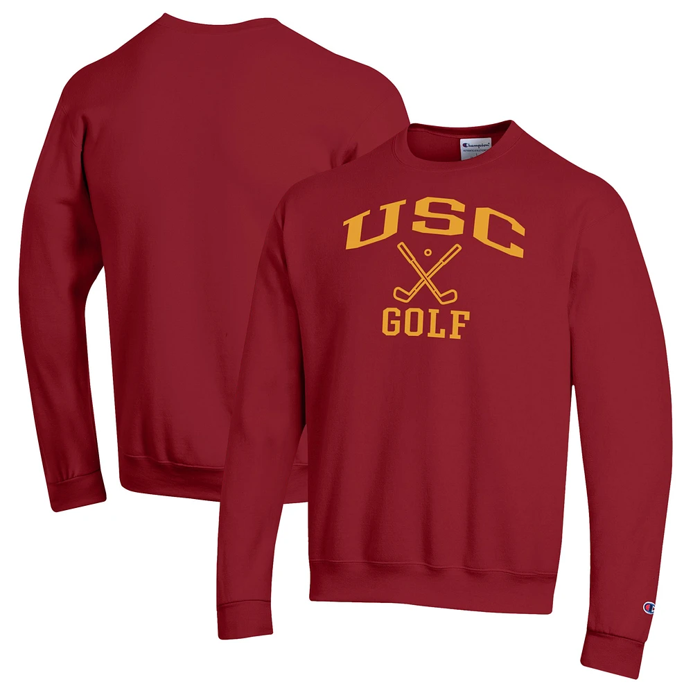 Men's Champion Cardinal USC Trojans Powerblend Crewneck Sweatshirt