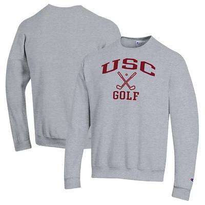 Men's Champion Gray USC Trojans Powerblend Crewneck Sweatshirt