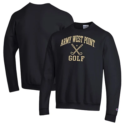 Men's Champion Black Army Knights Powerblend Crewneck Sweatshirt