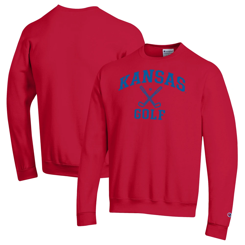 Men's Champion Kansas Jayhawks Powerblend Crewneck Sweatshirt