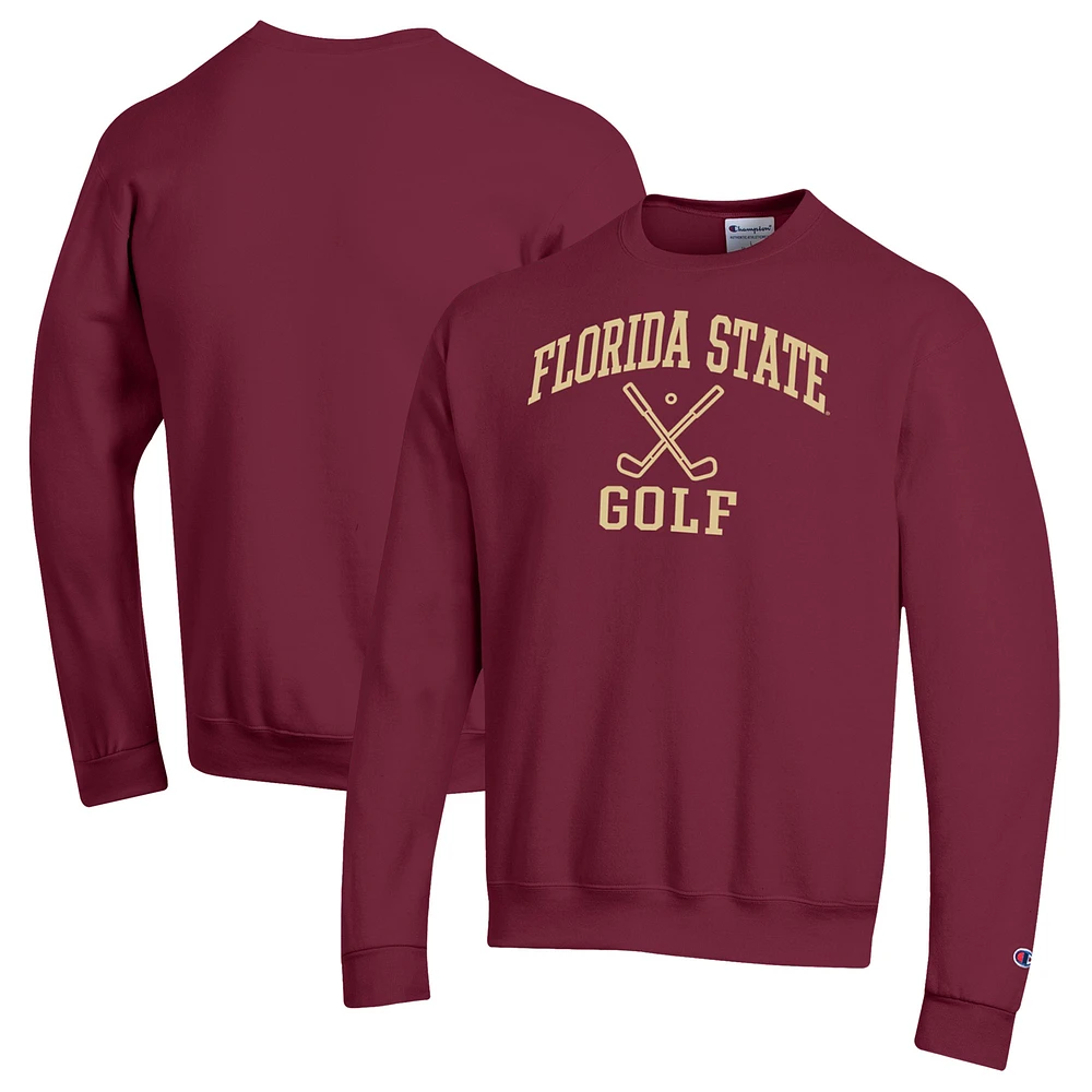 Men's Champion Garnet Florida State Seminoles Powerblend Crewneck Sweatshirt