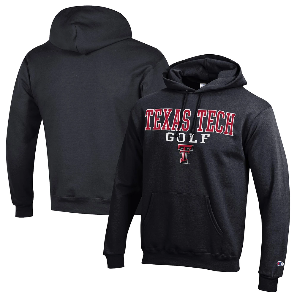 Men's Champion Texas Tech Red Raiders Stacked Golf Powerblend Pullover Hoodie