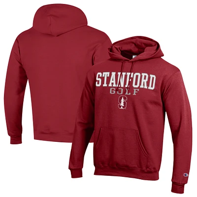 Men's Champion Stanford Cardinal Stacked Golf Powerblend Pullover Hoodie
