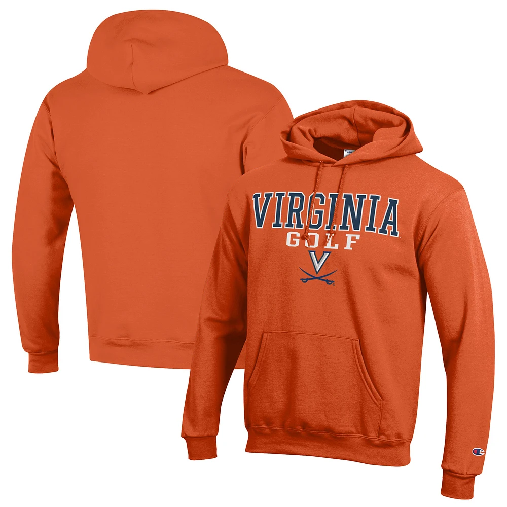Men's Champion Orange Virginia Cavaliers Stacked Golf Powerblend Pullover Hoodie