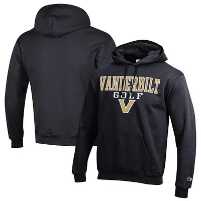 Men's Champion Vanderbilt Commodores Stacked Golf Powerblend Pullover Hoodie