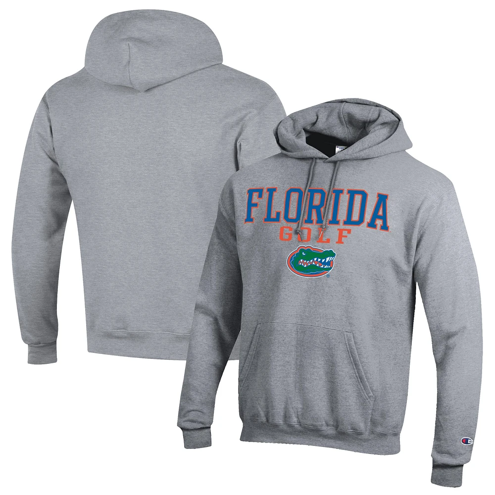 Men's Champion Gray Florida Gators Stacked Golf Powerblend Pullover Hoodie