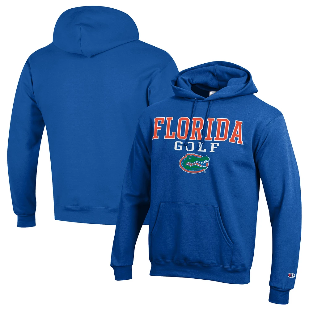 Men's Champion Royal Florida Gators Stacked Golf Powerblend Pullover Hoodie