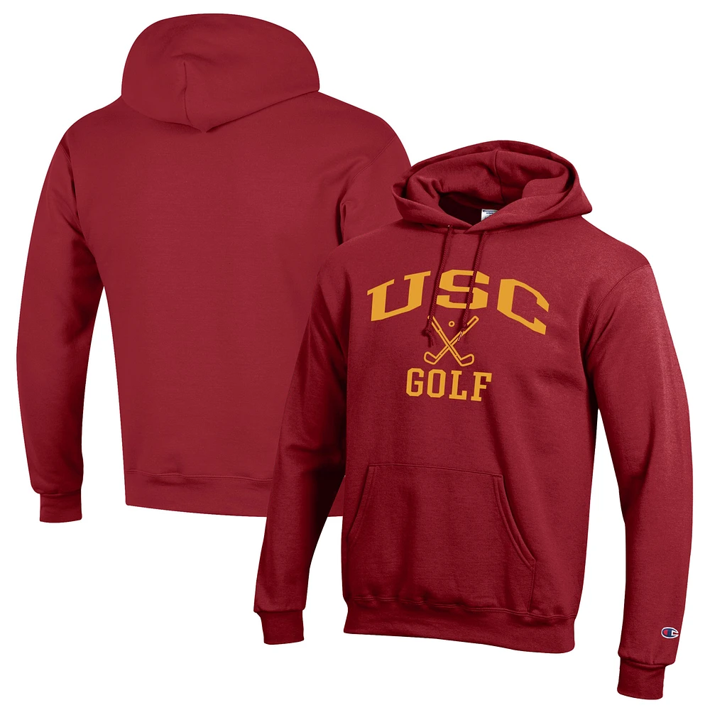 Men's Champion Cardinal USC Trojans Icon Golf Powerblend Pullover Hoodie