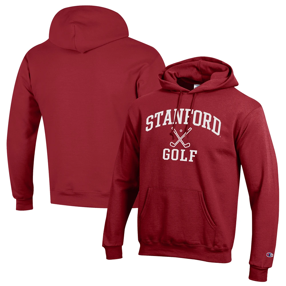 Men's Champion Cardinal Stanford Icon Golf Powerblend Pullover Hoodie