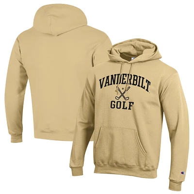 Men's Champion Gold Vanderbilt Commodores Icon Golf Powerblend Pullover Hoodie