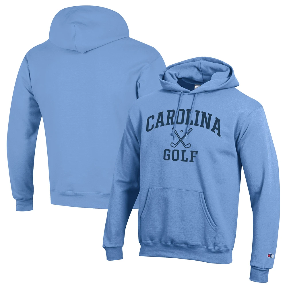 Men's Champion Carolina Blue North Tar Heels Icon Golf Powerblend Pullover Hoodie
