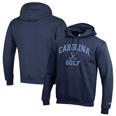 Men's Champion Navy North Carolina Tar Heels Icon Golf Powerblend Pullover Hoodie