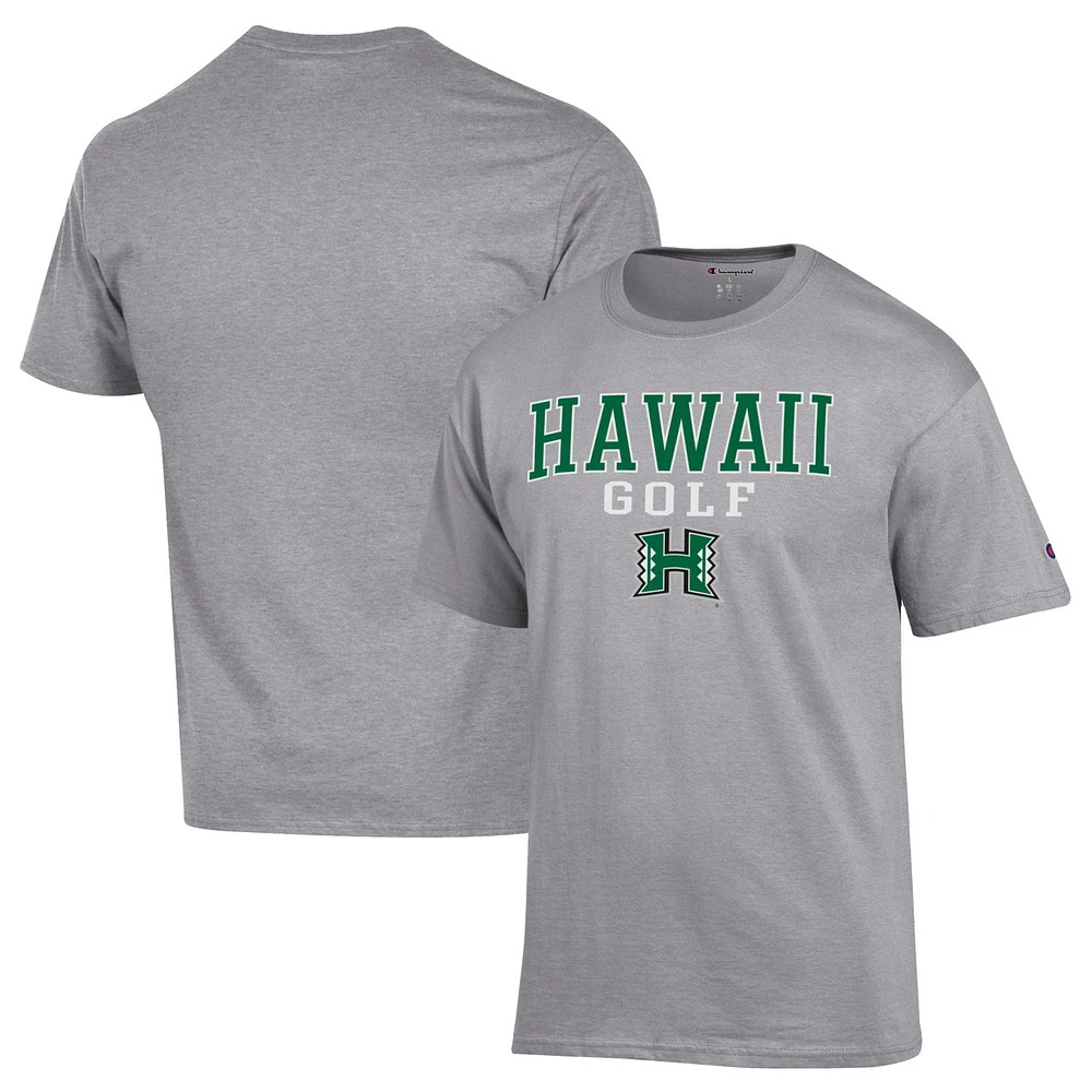 Men's Champion Gray Hawaii Rainbow Warriors Short Sleeve T-Shirt