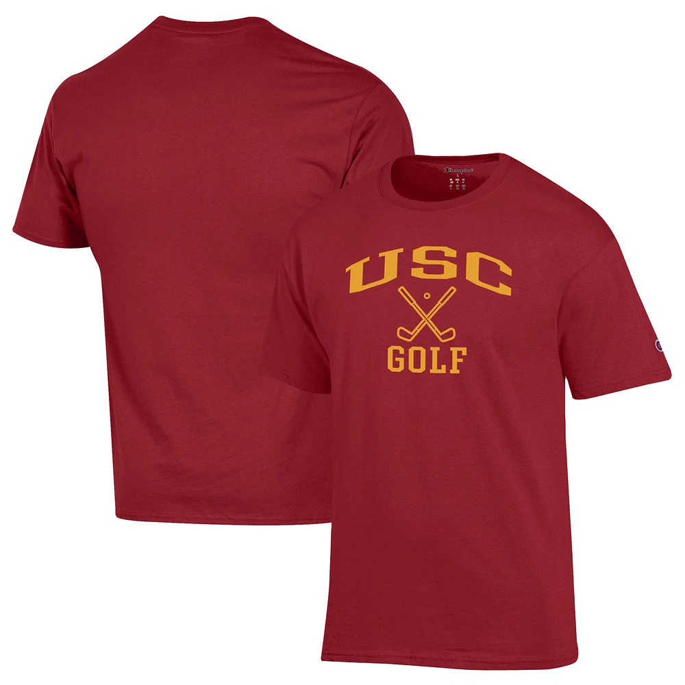 Men's Champion Cardinal USC Trojans Icon Golf T-Shirt