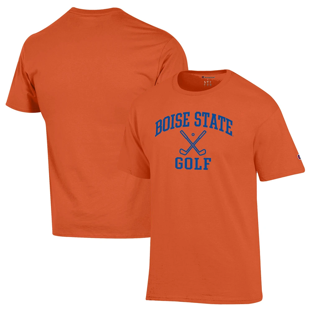Men's Champion Orange Boise State Broncos Icon Golf T-Shirt