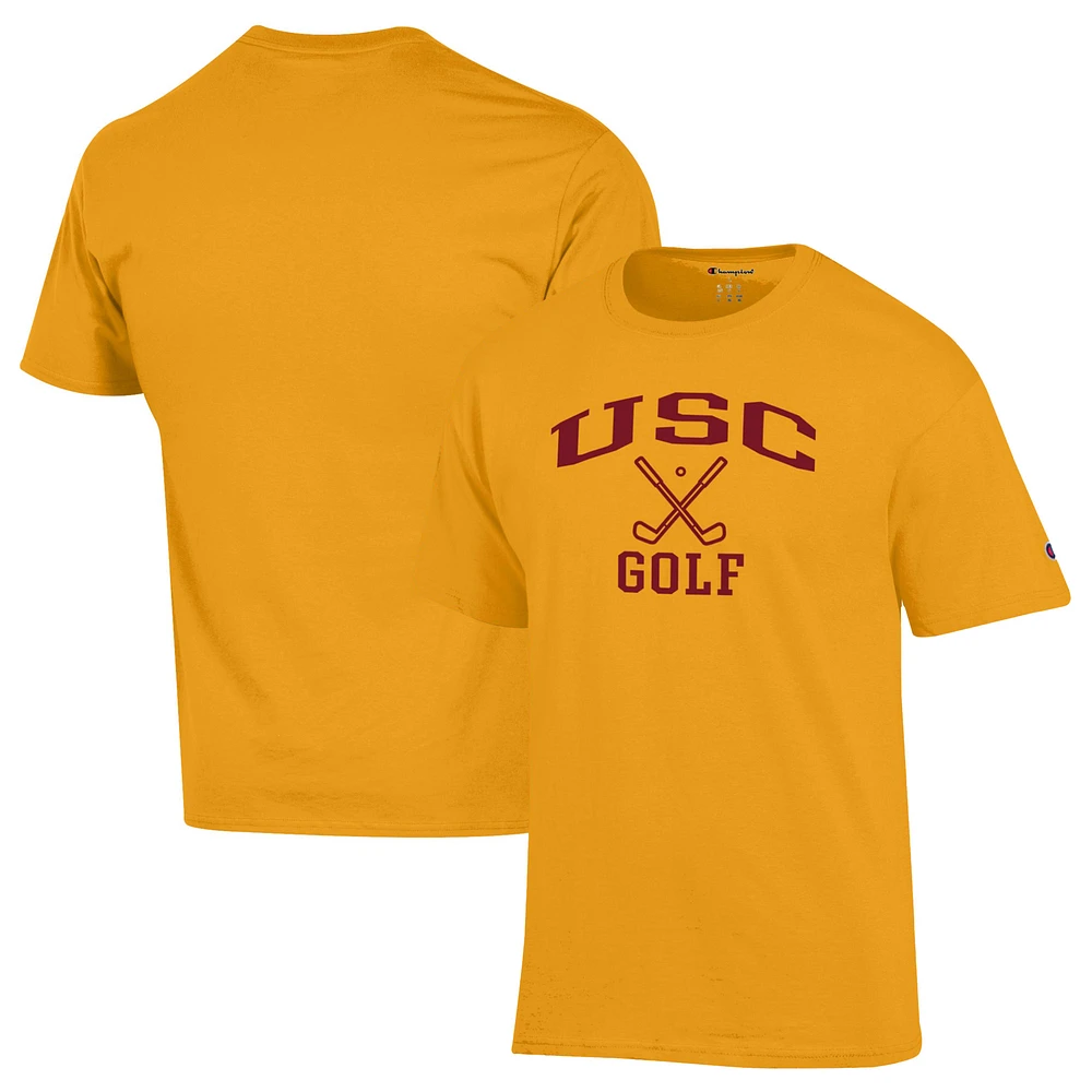 Men's Champion Gold USC Trojans Icon Golf T-Shirt
