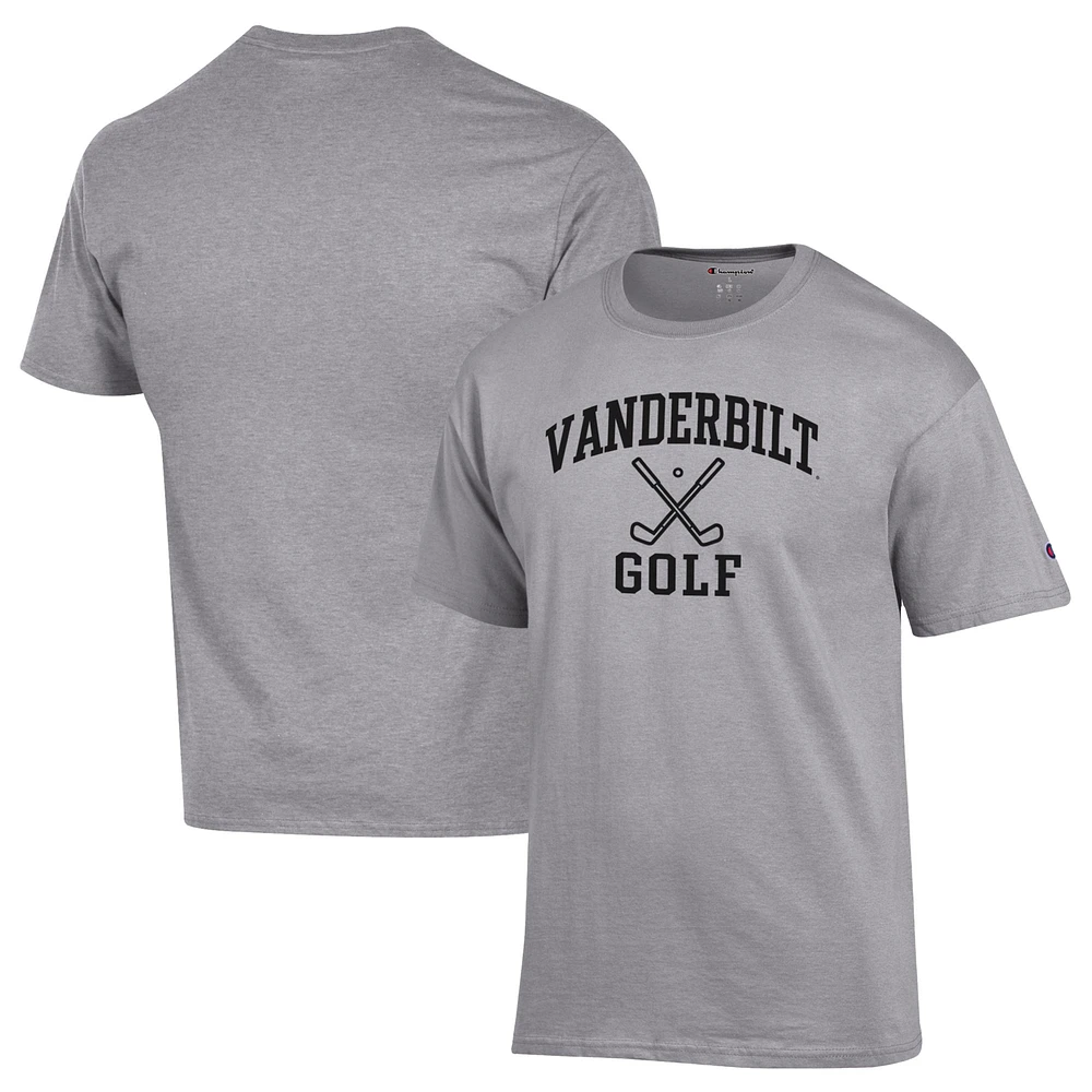 Men's Champion Gray Vanderbilt Commodores Icon Golf T-Shirt