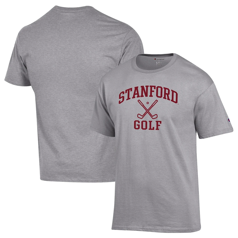 Men's Champion Gray Stanford Cardinal Icon Golf T-Shirt
