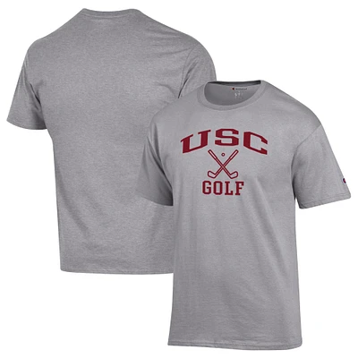 Men's Champion Gray USC Trojans Icon Golf T-Shirt