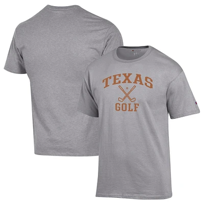 Men's Champion Gray Texas Longhorns Icon Golf T-Shirt
