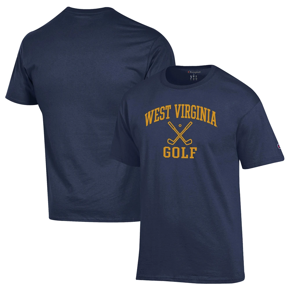Men's Champion Navy West Virginia Mountaineers Icon Golf T-Shirt
