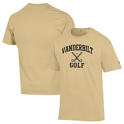 Men's Champion Gold Vanderbilt Commodores Icon Golf T-Shirt