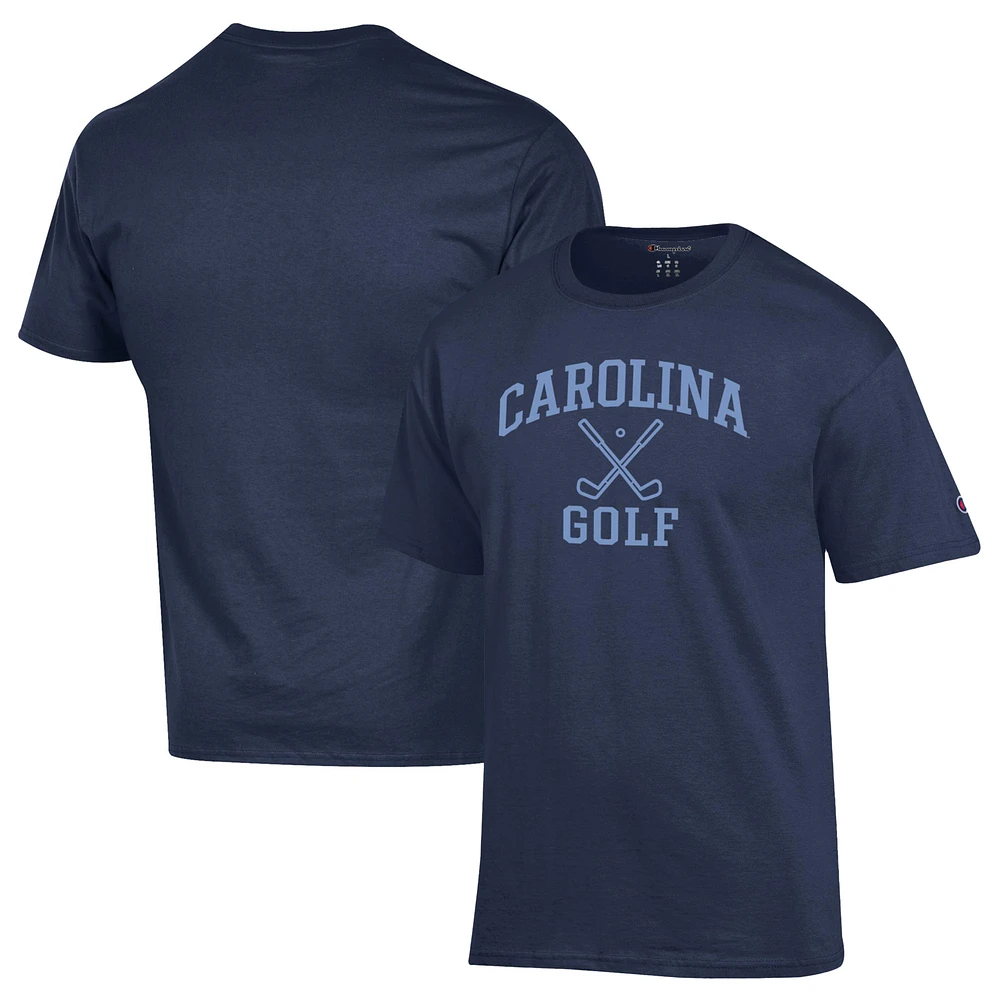 Men's Champion Navy North Carolina Tar Heels Icon Golf T-Shirt