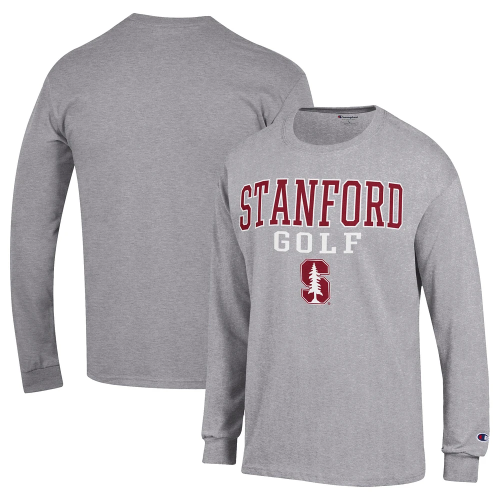 Men's Champion Gray Stanford Cardinal Long Sleeve T-Shirt