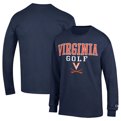 Men's Champion Navy Virginia Cavaliers Long Sleeve T-Shirt