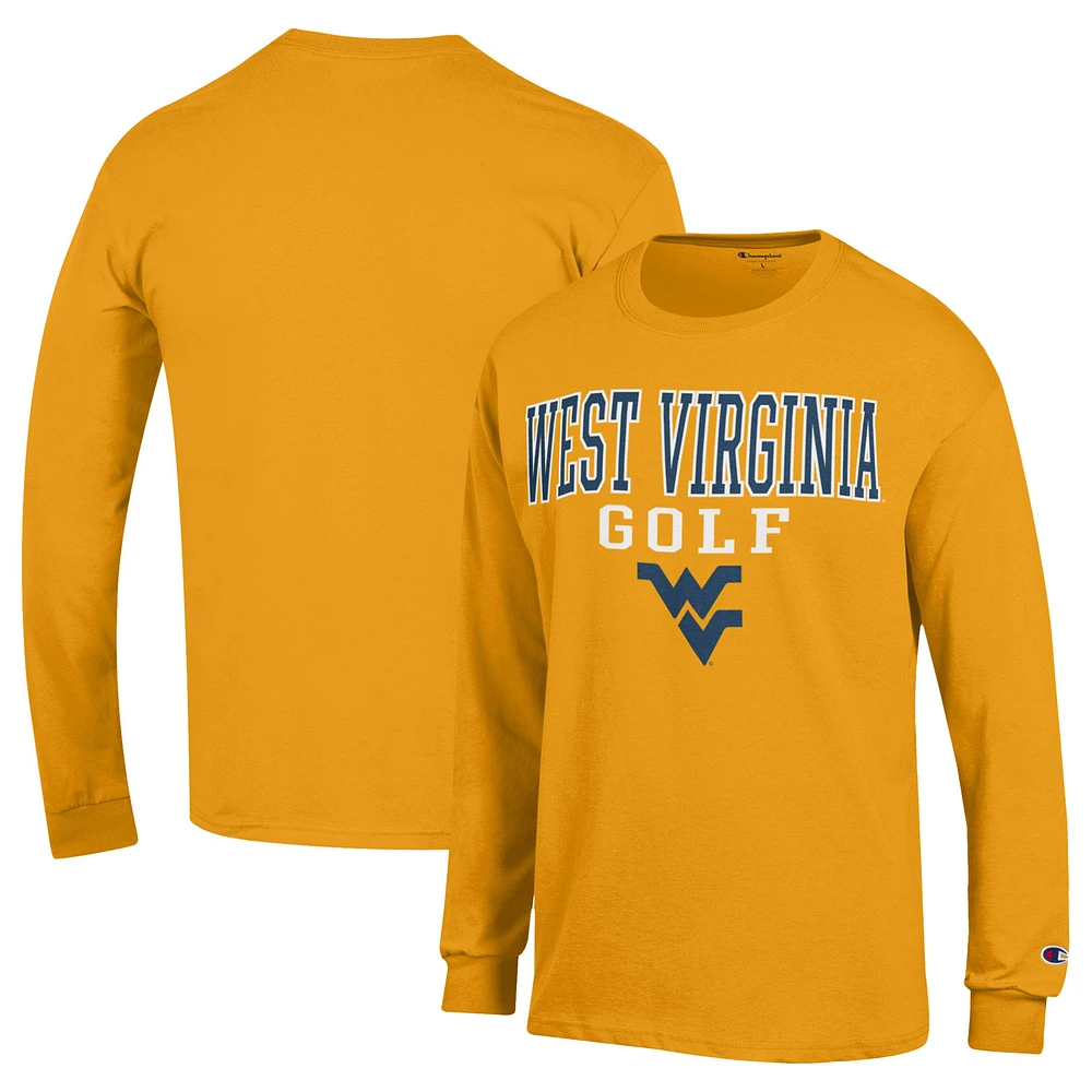 Men's Champion Gold West Virginia Mountaineers Long Sleeve T-Shirt