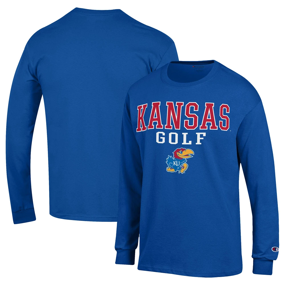 Men's Champion Royal Kansas Jayhawks Long Sleeve T-Shirt